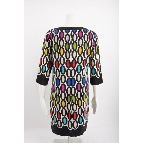 Trina Turk Women Shift Dress Oval Ronson Size 4 100% Silk 3/4 sleeves Colorful - Picture 5 of 7